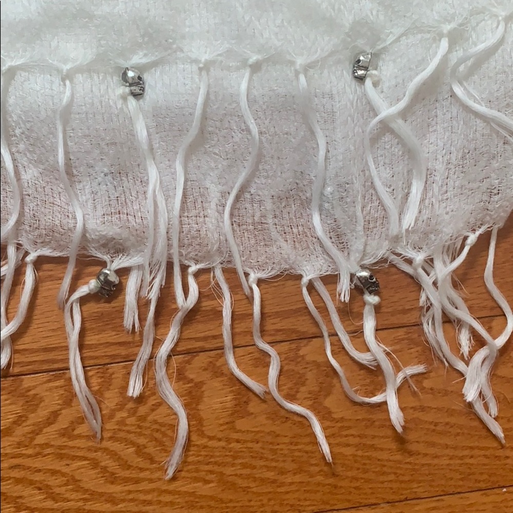 H&M white skull scarf